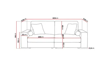 Arken Lyx 3-sits Djup Soffa i Manchester - Mörkbrun - Möbler - Soffa - 3 sits soffa