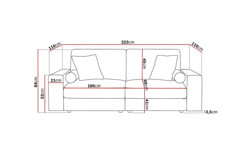 Arken Lyx 3-sits Djup Soffa i Tyg - Brun - Möbler - Soffa - 3 sits soffa