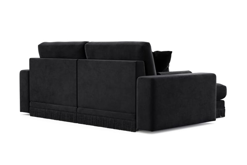 Arken Lyx 3-sits Vändbar L-formad Djup Divansoffa i Sammet - Svart - Möbler - Soffa - Divansoffor & schäslongsoffa