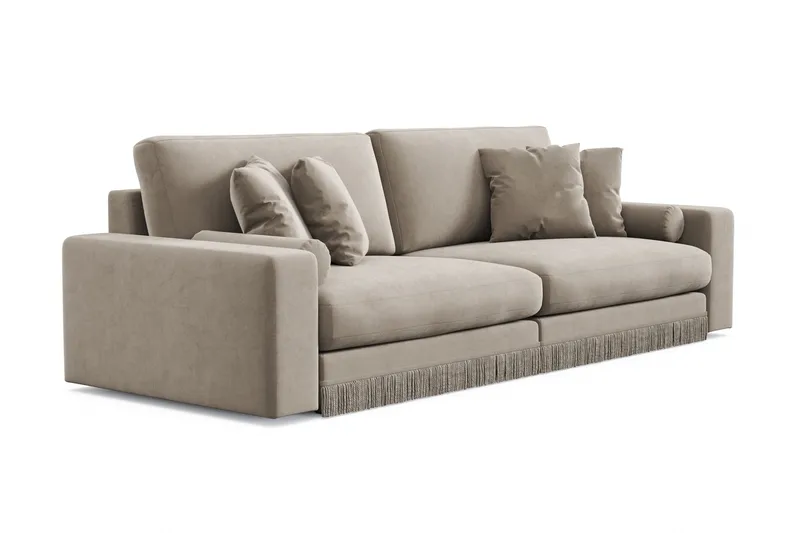 Arken Lyx 4-sits Djup Sammetssoffa - Beige - Möbler - Soffa - Sammetssoffa