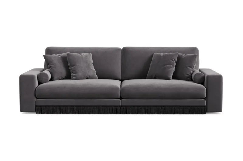 Arken Lyx 4-sits Djup Sammetssoffa - Mörkgrå - Möbler - Soffa - Sammetssoffa