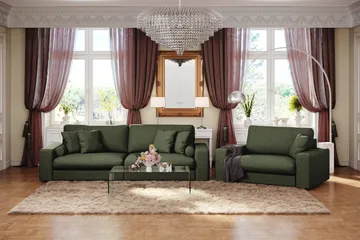 Arken Lyx 4-sits Djup Soffa i Tyg - Grön - Möbler - Soffa - 4 sits soffa