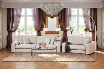 Arken Lyx 4-sits Djup Soffa i Tyg - Ljusbeige - Möbler - Soffa - 4 sits soffa