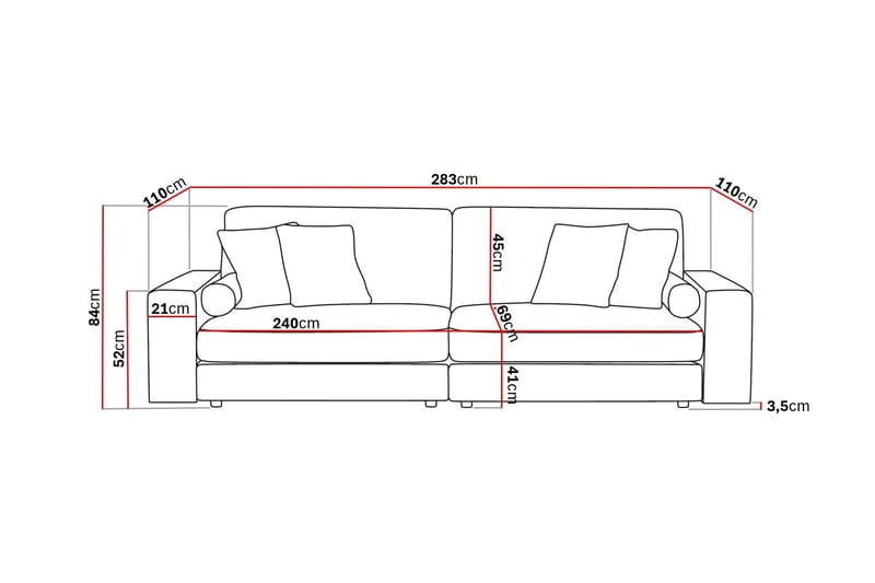 Arken Lyx 4-sits Djup Soffa i Tyg - Ljusgrå - Möbler - Soffa - 4 sits soffa