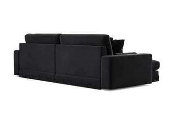 Arken Lyx 4-sits Vändbar L-formad Djup Divansoffa i Sammet - Svart - Möbler - Soffa - Divansoffor & schäslongsoffa