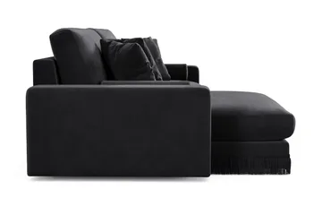 Arken Lyx 4-sits Vändbar L-formad Djup Divansoffa i Sammet - Svart - Möbler - Soffa - Divansoffor & schäslongsoffa
