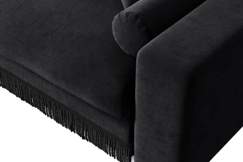 Arken Lyx 4-sits Vändbar L-formad Djup Divansoffa i Sammet - Svart - Möbler - Soffa - Divansoffor & schäslongsoffa