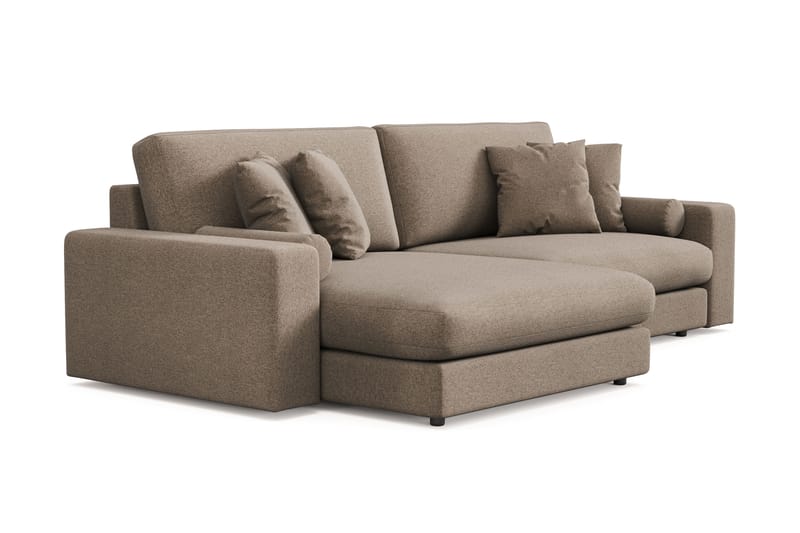 Arken Lyx 4-sits Vändbar L-formad Djup Divansoffa i Tyg - Brun - Möbler - Soffa - Divansoffor & schäslongsoffa