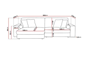 Arken Lyx 4-sits Vändbar L-formad Djup Divansoffa i Tyg - Grön - Möbler - Soffa - Divansoffor & schäslongsoffa