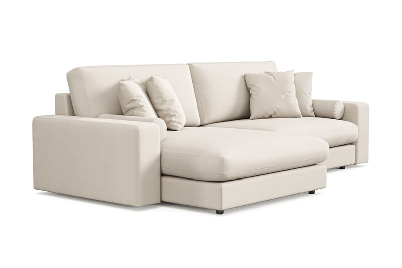Arken Lyx 4-sits Vändbar L-formad Djup Divansoffa i Tyg - Ljusbeige - Möbler - Soffa - Divansoffor & schäslongsoffa