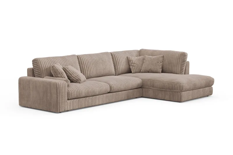 Arken Lyx 5-sits Högervänd Djup Soffa med Divan i Manchester - Greige - Möbler - Soffa - Divansoffor & schäslongsoffa