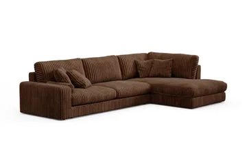 Arken Lyx 5-sits Högervänd Djup Soffa med Divan i Manchester - Mörkbrun - Möbler - Soffa - Divansoffor & schäslongsoffa