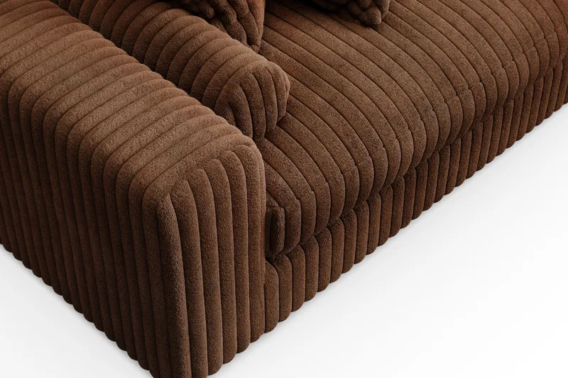 Arken Lyx 5-sits Högervänd Djup Soffa med Divan i Manchester - Mörkbrun - Möbler - Soffa - Divansoffor & schäslongsoffa