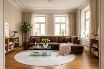 Arken Lyx 5-sits Högervänd Djup Soffa med Divan i Manchester - Mörkbrun - Möbler - Soffa - Divansoffor & schäslongsoffa
