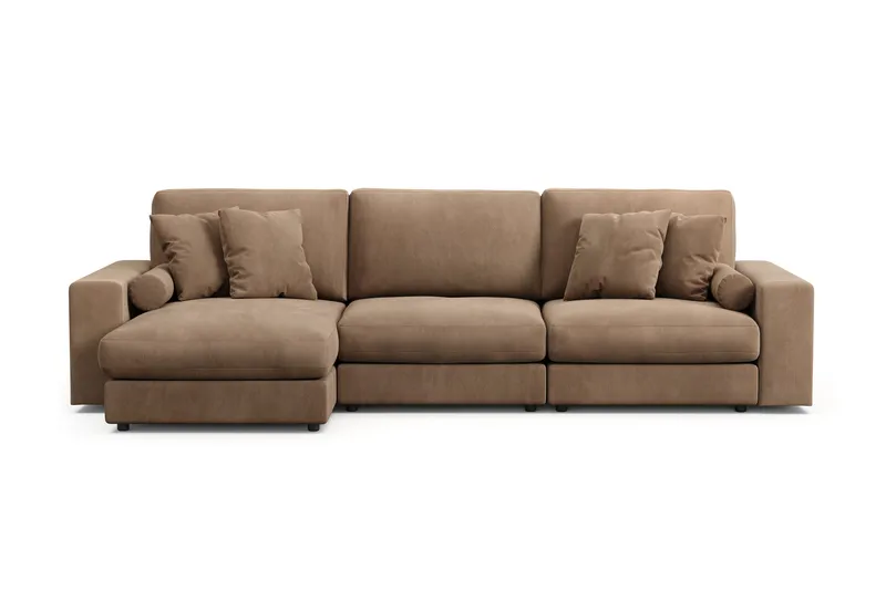 Arken Lyx 5-sits Vändbar L-formad Djup Divansoffa i Manchester - Brun - Möbler - Soffa - Divansoffor & schäslongsoffa