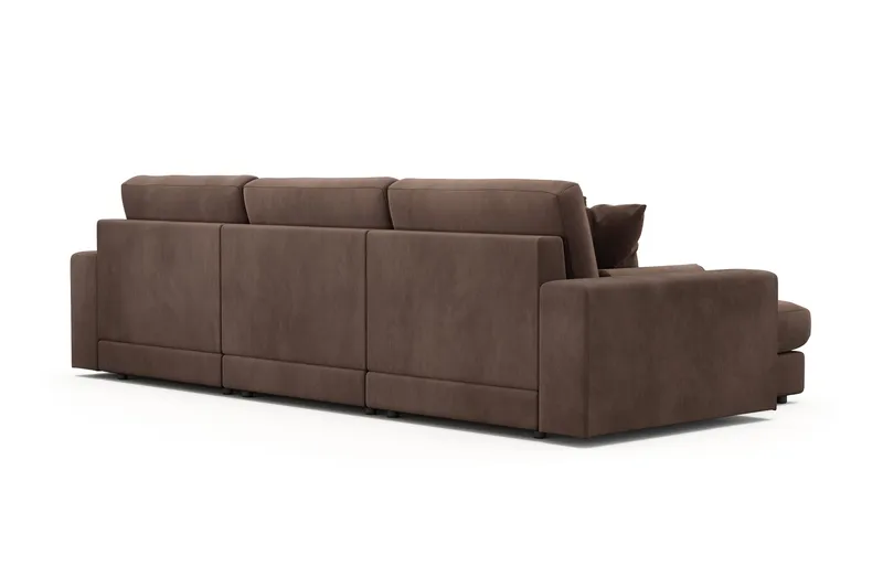 Arken Lyx 5-sits Vändbar L-formad Djup Divansoffa i Manchester - Brun - Möbler - Soffa - Divansoffor & schäslongsoffa