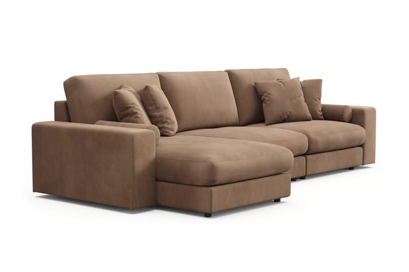 Arken Lyx 5-sits Vändbar L-formad Djup Divansoffa i Manchester - Brun - Möbler - Soffa - Divansoffor & schäslongsoffa