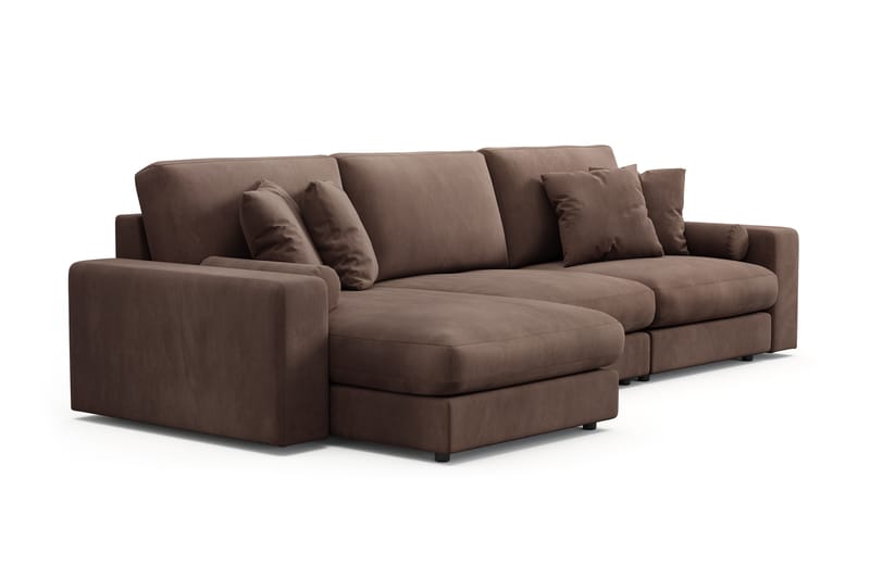 Arken Lyx 5-sits Vändbar L-formad Djup Divansoffa i Manchester - Brun - Möbler - Soffa - Divansoffor & schäslongsoffa