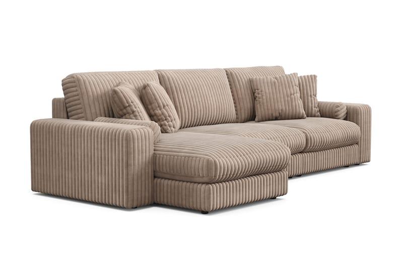 Arken Lyx 5-sits Vändbar L-formad Djup Divansoffa i Manchester - Greige - Möbler - Soffa - Divansoffor & schäslongsoffa