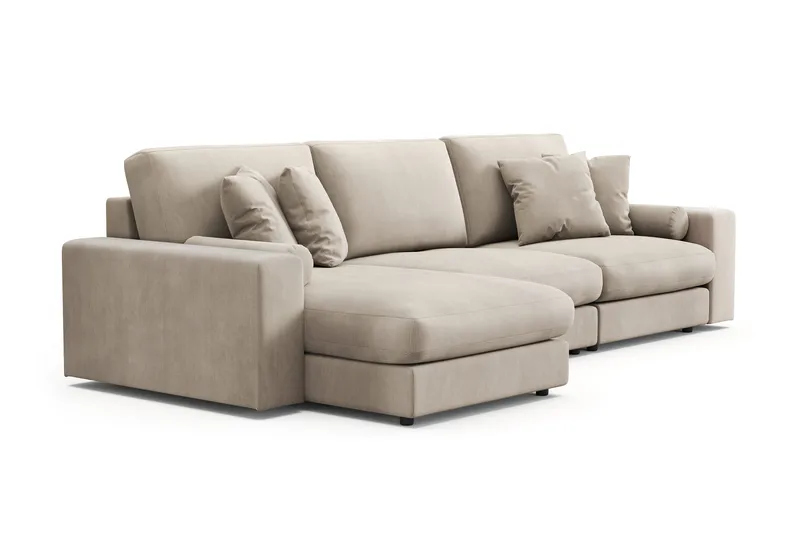 Arken Lyx 5-sits Vändbar L-formad Djup Divansoffa i Manchester - Greige - Möbler - Soffa - Divansoffor & schäslongsoffa