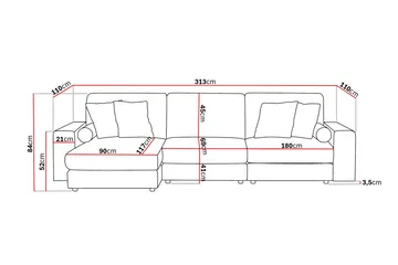 Arken Lyx 5-sits Vändbar L-formad Djup Divansoffa i Manchester - Mörkbrun - Möbler - Soffa - Divansoffor & schäslongsoffa