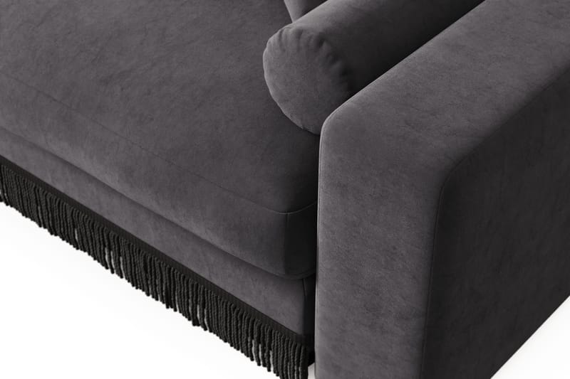 Arken Lyx 5-sits Vändbar L-formad Djup Divansoffa i Sammet - Mörkgrå - Möbler - Soffa - Divansoffor & schäslongsoffa