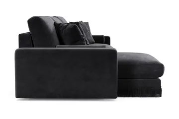Arken Lyx 5-sits Vändbar L-formad Djup Divansoffa i Sammet - Svart - Möbler - Soffa - Divansoffor & schäslongsoffa