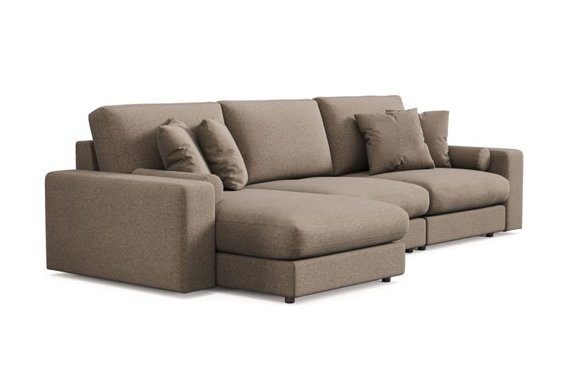 Arken Lyx 5-sits Vändbar L-formad Djup Divansoffa i Tyg - Brun - Möbler - Soffa - Divansoffor & schäslongsoffa