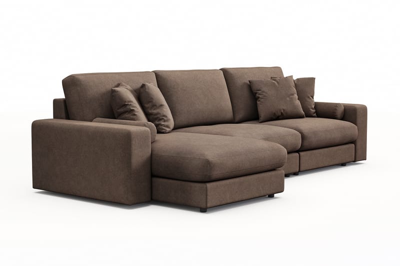 Arken Lyx 5-sits Vändbar L-formad Djup Divansoffa i Tyg - Brun - Möbler - Soffa - Divansoffor & schäslongsoffa