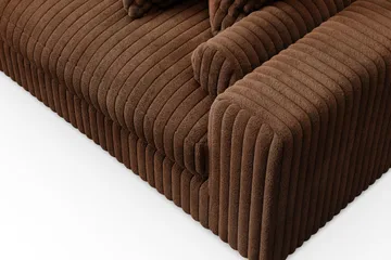 Arken Lyx 5-sits Vänstervänd Djup Soffa med Divan i Manchester - Mörkbrun - Möbler - Soffa - Divansoffor & schäslongsoffa