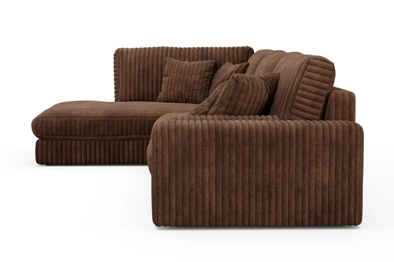 Arken Lyx 5-sits Vänstervänd Djup Soffa med Divan i Manchester - Mörkbrun - Möbler - Soffa - Divansoffor & schäslongsoffa