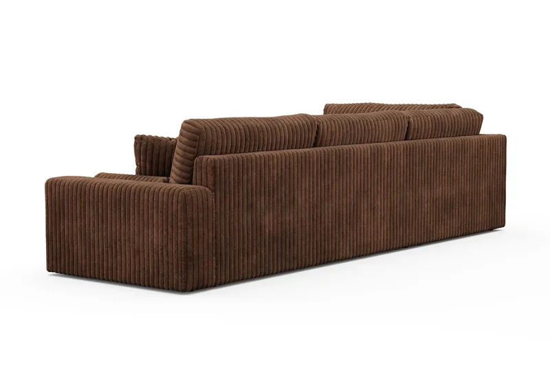 Arken Lyx 5-sits Vänstervänd Djup Soffa med Divan i Manchester - Mörkbrun - Möbler - Soffa - Divansoffor & schäslongsoffa