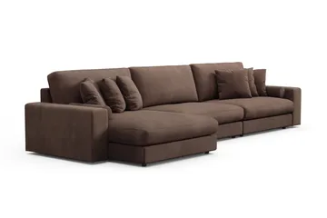 Arken Lyx 6-sits Vändbar L-formad Djup Divansoffa i Manchester - Brun - Möbler - Soffa - Divansoffor & schäslongsoffa