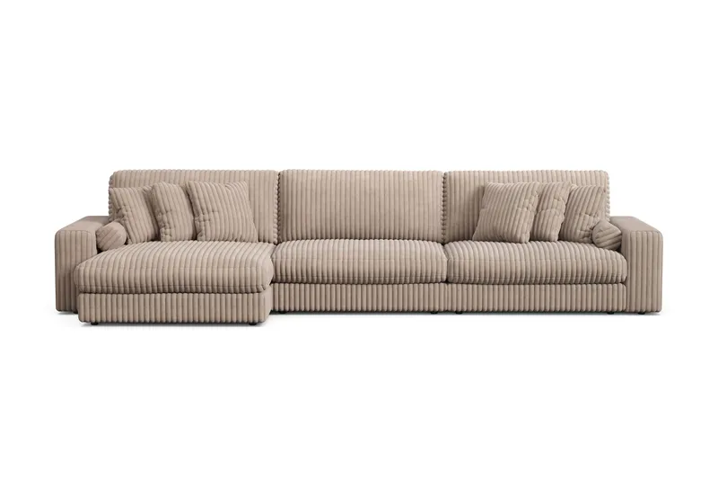 Arken Lyx 6-sits Vändbar L-formad Djup Divansoffa i Manchester - Greige - Möbler - Soffa - Divansoffor & schäslongsoffa