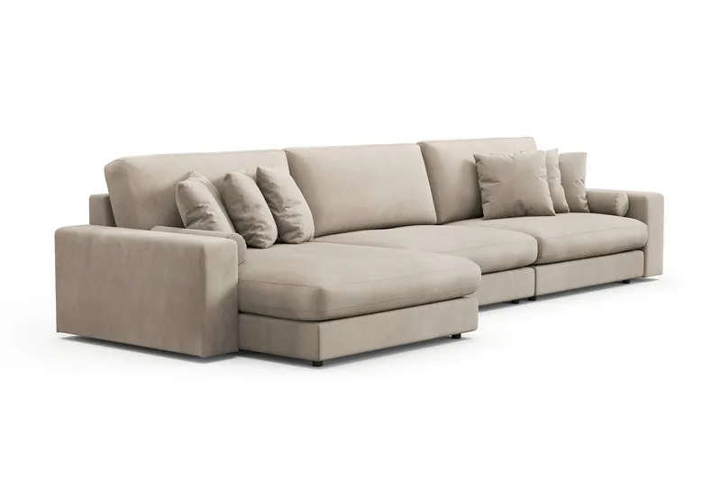 Arken Lyx 6-sits Vändbar L-formad Djup Divansoffa i Manchester - Greige - Möbler - Soffa - Divansoffor & schäslongsoffa