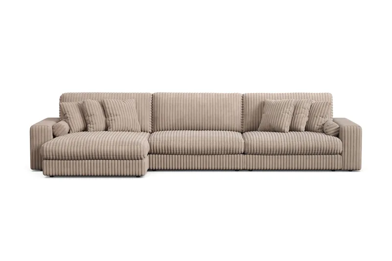 Arken Lyx 6-sits Vändbar L-formad Djup Divansoffa i Manchester - Greige - Möbler - Soffa - Divansoffor & schäslongsoffa