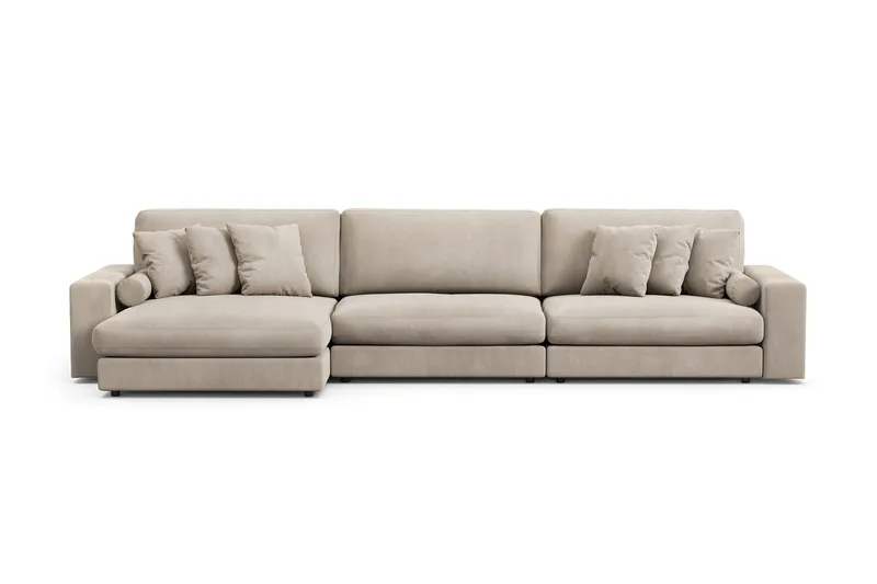 Arken Lyx 6-sits Vändbar L-formad Djup Divansoffa i Manchester - Greige - Möbler - Soffa - Divansoffor & schäslongsoffa