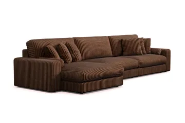Arken Lyx 6-sits Vändbar L-formad Djup Divansoffa i Manchester - Mörkbrun - Möbler - Soffa - Divansoffor & schäslongsoffa