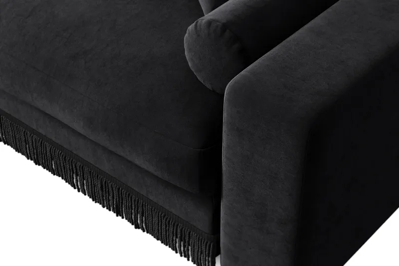 Arken Lyx 6-sits Vändbar L-formad Djup Divansoffa i Sammet - Svart - Möbler - Soffa - Divansoffor & schäslongsoffa