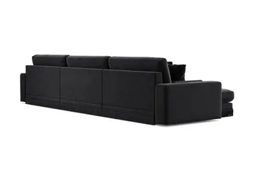 Arken Lyx 6-sits Vändbar L-formad Djup Divansoffa i Sammet - Svart - Möbler - Soffa - Divansoffor & schäslongsoffa