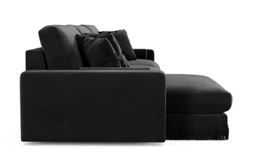 Arken Lyx 6-sits Vändbar L-formad Djup Divansoffa i Sammet - Svart - Möbler - Soffa - Divansoffor & schäslongsoffa