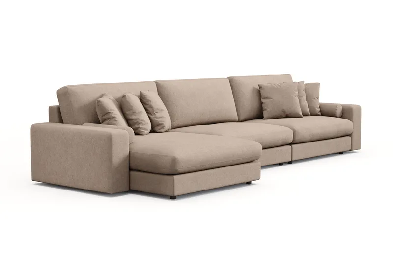Arken Lyx 6-sits Vändbar L-formad Djup Divansoffa i Tyg - Beige - Möbler - Soffa - Divansoffor & schäslongsoffa