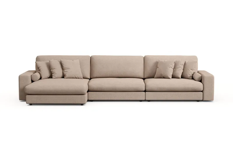 Arken Lyx 6-sits Vändbar L-formad Djup Divansoffa i Tyg - Beige - Möbler - Soffa - Divansoffor & schäslongsoffa