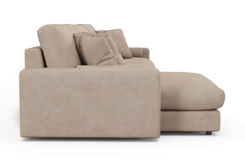 Arken Lyx 6-sits Vändbar L-formad Djup Divansoffa i Tyg - Beige - Möbler - Soffa - Divansoffor & schäslongsoffa