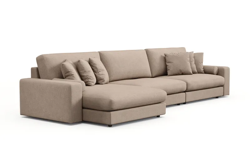 Arken Lyx 6-sits Vändbar L-formad Djup Divansoffa i Tyg - Beige - Möbler - Soffa - Divansoffor & schäslongsoffa
