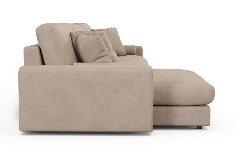 Arken Lyx 6-sits Vändbar L-formad Djup Divansoffa i Tyg - Beige - Möbler - Soffa - Divansoffor & schäslongsoffa