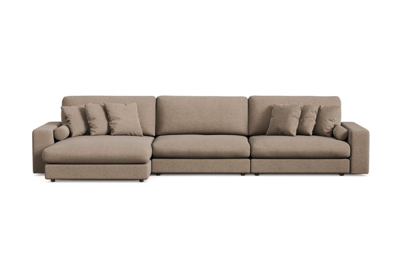 Arken Lyx 6-sits Vändbar L-formad Djup Divansoffa i Tyg - Brun - Möbler - Soffa - Divansoffor & schäslongsoffa