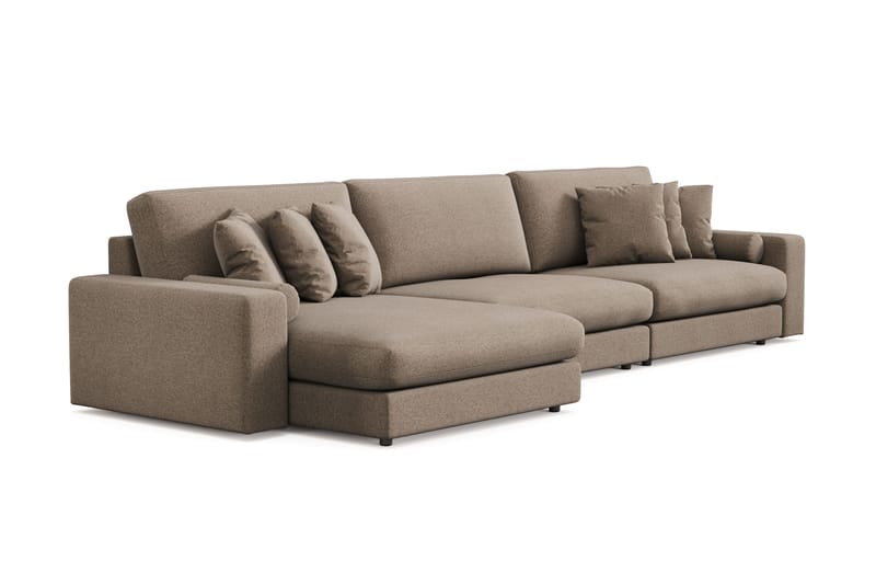 Arken Lyx 6-sits Vändbar L-formad Djup Divansoffa i Tyg - Brun - Möbler - Soffa - Divansoffor & schäslongsoffa