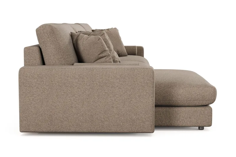 Arken Lyx 6-sits Vändbar L-formad Djup Divansoffa i Tyg - Brun - Möbler - Soffa - Divansoffor & schäslongsoffa