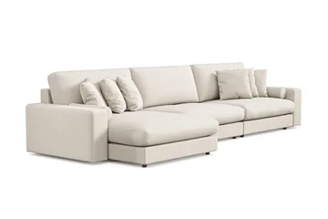 Arken Lyx 6-sits Vändbar L-formad Djup Divansoffa i Tyg - Ljusbeige - Möbler - Soffa - Divansoffor & schäslongsoffa